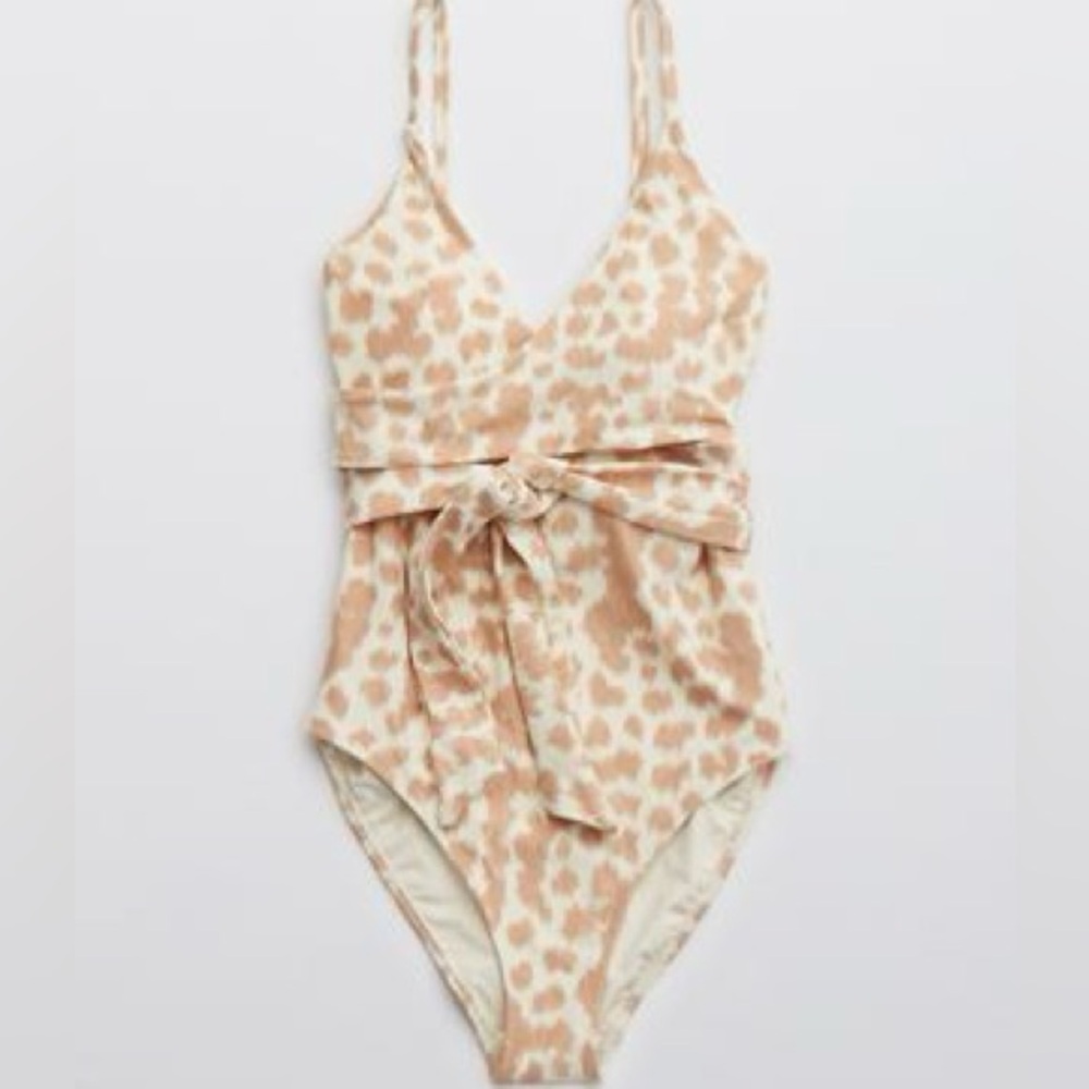 Aerie Wrap One Piece Bathing Suit - Full Coverage - Medium - NWT. Color- Toasty
